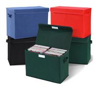 ForraFun 4 Pack Fabric Comic Book Storage Box Four Color Foldable With Lid Comic Short Box Heavy-duty Storage Bracket Can Hold 160-180 Books for Collection and Magazine