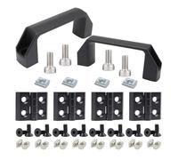 FORRCKY 2pcs 20 Series Aluminum Handles, 4pcs Pivot Hinges Install Kit for 2020 Aluminum Extrusion Profile, Black, Modern Style