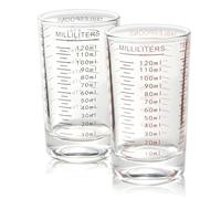 Forreen 2 Pieces Measuring Cup Glass Measuring Cups Mini Heat Resistant Measuring Cup for DIY, Crafts, Laboratory, Kitchen (120 ml)