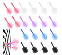 Forreen Dart Shafts and Flights 2BA, 20 Pcs Integrated Dart Shafts One Piece Integrated Plastic Transparent Darts Flights Dart Accessories for 90-degree Flight,5 Colours