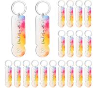 Forreen Pack of 20 Acrylic Shopping Trolley Token Key Ring, Removable Trolley Key,Shopping Trolley Token Thank You Gifts,Ideal for Weddings,Christenings,Birthdays and Graduations