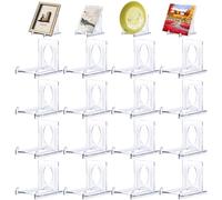 Forreen Plate Stand,16 Pcs Acrylic Display Book,Adjustable Book Stand 2.16" x 1.97",Picture Stan d for Display,Small Plat e Stan d,Multifunctional Displa y Holder for Mobile Phones,Boo ks,Photos