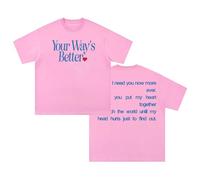 Forrest Frank Your Way's Better T-Shirt 2025 World Tour Crewneck Short Sleeve Streetwear Women Men Cotton Tee (Pink,XS)