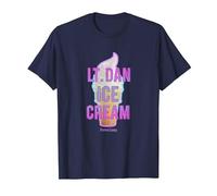 Forrest Gump Lt. Dan Ice Cream Logo T-Shirt, Men, Navy Blue, Medium