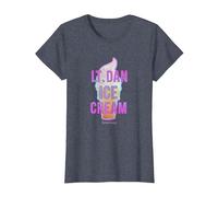 Forrest Gump Lt. Dan Ice Cream Logo T-Shirt, Women, Heather Blue, Large