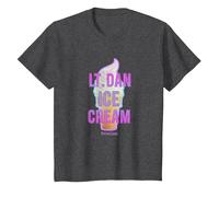 Forrest Gump Lt. Dan Ice Cream Logo T-Shirt, Youth, Dark Heather Grey, Medium