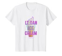 Forrest Gump Lt. Dan Ice Cream Logo T-Shirt, Youth, White, Small