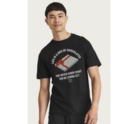 Forrest Gump Men's Life Is A Box Of Chocolates Quote T-Shirt in Black | Size: 2XL Forrest Gump Black 2XL