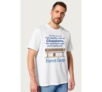 Forrest Gump Men's Life Was Like A Box Of Chocolates Quote T-Shirt in White | Size: Medium Forrest Gump White M