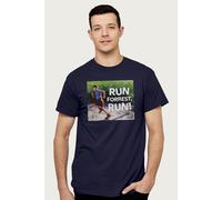 Forrest Gump Men's Run Forrest, Run Running Scene T-Shirt in Navy | Size: Medium Forrest Gump Navy M