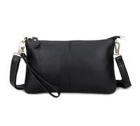 FORRICA Black Clutch Bag for Women - Genuine Leather Cross Body Bag, Ladies Small Crossbody Phone Purse for Wedding, Evening & Party