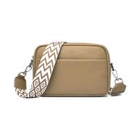 FORRICA Crossbody Bag for Women Small Leather Girls Shoulder Bag Fashion Ladies Cross Body Bag with Wide Strap Khaki