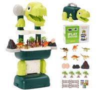 Forroby 2 in 1 Take Apart Dinosaur Building Toy for Kids,Dinosaur Playset with Portable Storage Box & Display Stand,Convertible Activity Puzzle Playset for Travel,Educational Gift for Boys Girls