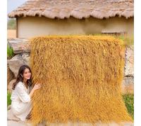 FORRTY Artificial Thatch Grass Roof, Synthetic Mexican Straw Roll, Waterproof, Fire-Resistant,Palapa Tiki Roof Mat For Tiki Bar Hut Beach Patio Pool Hawaiian Party And Bar Decor(Extra Dense/Thick++)