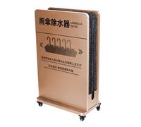 FORRTY Commercial Umbrella Dryer Stand，Water Absorbing Umbrella Rack With Wheels, Umbrella Drip Catcher, Double Absorbent Layer, Removable Water Tray，For Hotel, Mall, Bank, School(Gold,M 48.5cm)