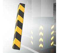 FORRTY Garage Wall Corner Guards Reflective Rubber Column Anti-Collision Strips Garage Wall Protector Scratch-resistant High-brightness L-shaped Safety Sign Screw Accessories Included(120X10X0.8CM(47X