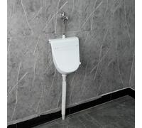 FORRTY Men Plastic Urinal With Lid,Wall-Mounted Urine Diverter Waterless Urinal With Hose,Outdoor Toilet,Potty Training,Temporary Urinal For Garage,Home, School, Hotel,Shed Or Backyard Rv(White)