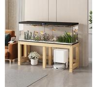 FORRTY Solid Wood Aquarium Stand - Heavy Duty Wooden Fish Tank Stand | Indoor Plant Stand | Printer Table | Multi-Purpose Storage Rack | Brown/Natural | 12"-59"(30-150cm) Width(Wood,120X50X50CM(47X19X