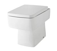 Forsbrook Square Back to Wall Toilet Pan, Modern Compact Ceramic WC Design, 400m