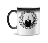Forsca Anonymous Logo With Slogan Ceramic Tea and Coffee Mug, 300 ml, Magic White Pink Black 330 ml