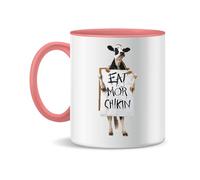 Forsca Eat Mor Chikin Ceramic Tea Coffee Mug 330ml Magic White Pink Black 330ml