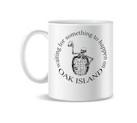 Forsca Funny Oak Island Waiting For Something To Happen Skeleton Ceramic Tea and Coffee Mug, 330ml, Magic White Pink Black 330ml