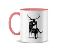 Forsca Hannibal Lecter Nbc Stag Ceramic Tea and Coffee Mug, 300 ml, Magic White Pink Black 330 ml