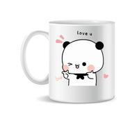 Forsca Love Wink From Bubu Panda To Bear Dudu Ceramic Tea Coffee Mug 330ml Magic White Pink Black 330ml