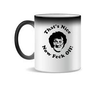 Forsca Thats Nice Now Feck Off! Mrs Browns Polite Way to Say Off Ceramic Tea and Coffee Mug, 330ml, Magic White Pink Black 330ml