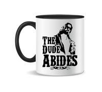 Forsca The Dude Abides Big Lebowski Quote Black Cinfident Face Ceramic Tea Coffee Mug 300ml Magic White Pink Black 330ml
