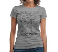 Forsca The Wicked Witch of The East Bro Hand Lettered Women's Classic Short Sleeve Crew Neck T-Shirt Grey, grey, XL