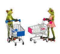 Forsch mit Einkaufswagen - Funny Decoration for Shopping Fans, Gift Idea for Men & Women, Hand-Painted Decorative Figure Froschhausen (Set Man & Woman)
