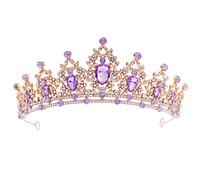 FORSEVEN Crystal Tiaras and Crowns for Women - Wedding and Birthday Party Princess Crown Hair Accessories - Bride Rhinestone Headband, 5.8inch x 2.2inch, Alloy, Crystal