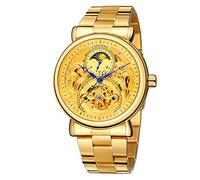 FORSINING Men Automatic Self-Winding Watches Skeleton Moon Phase Stainless Steel Wrist Watch