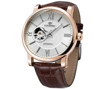 FORSINING Men Self Wind Automatic Big Face Easy Reading Analogue Leather Strap Wrist Watch
