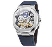 FORSINING Men Waterproof Automatic Fashion Moon Phase Luminous Mechanical Watch with Leather Strap