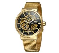 FORSINING Men's Automatic Fascinated Water-Resistant Popular Skeleton Stainless Steel Bracelet Crystal Watch