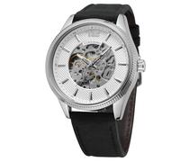 FORSINING Men's Automatic Hand Wind Minimalist Skeleton Simple Analog Dial Wrist Watch