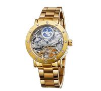 FORSINING Men's Automatic Retro Tourbillon Steampunk Watch Fashion Moon Phase Wrist Watch with Stainless Steel Bracelet