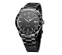 FORSINING Men's Automatic Self Wind Watch Date Window Display Stainless Steel Watch, Black, Classic