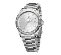 FORSINING Men's Automatic Self Wind Watch Date Window Display Stainless Steel Watch (Silver)