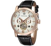 Forsining Men's Automatic Tourbillon Genuine Leather Brand Calendar Wrist Watch FSG165M3G1
