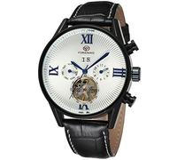 FORSINING Mens Automatic Tourbillon Steampunk Leather Wrist Watches FSG16556M3B3