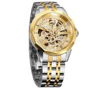 FORSINING Men's Automatic Watch Stainless Steel Skeleton Business Mechanical Wrist Watch