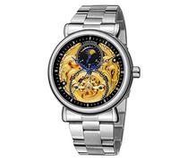 FORSINING Mens Automatic Waterproof Moon Phase Stainless Steel Wrist Watch