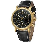 Forsining Men's Business Automatic Calendar Moon Phase Dail Brand Leather Strap Wrist Watch FSG553M3G2