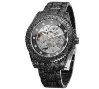 FORSINING Men's Engraving Collection Watch Automatic Stainless Steel Vintage Luminous Waterproof Wrist Watch