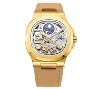 FORSINING Men's Fashion Self Winding Moon Phase Sport Leather Strap Wrist Watch