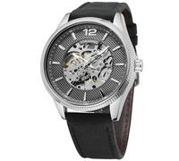 FORSINING Men's Hand-Wind Mechanical Minimalist Simple Analog Dial Fashion Leather Strap Wrist Watch, 1-Black, Classic