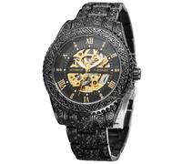 FORSINING Men's Luxury Stainless Steel Analog Watch Engraving Sport Waterproof Automatic Wrist Watch